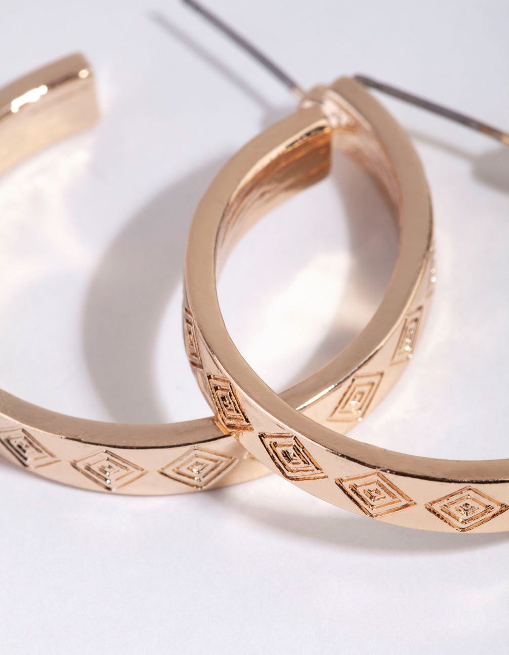 Gold Diamond Etched Hoop Earrings sold by lovisa product image thumbnail 3