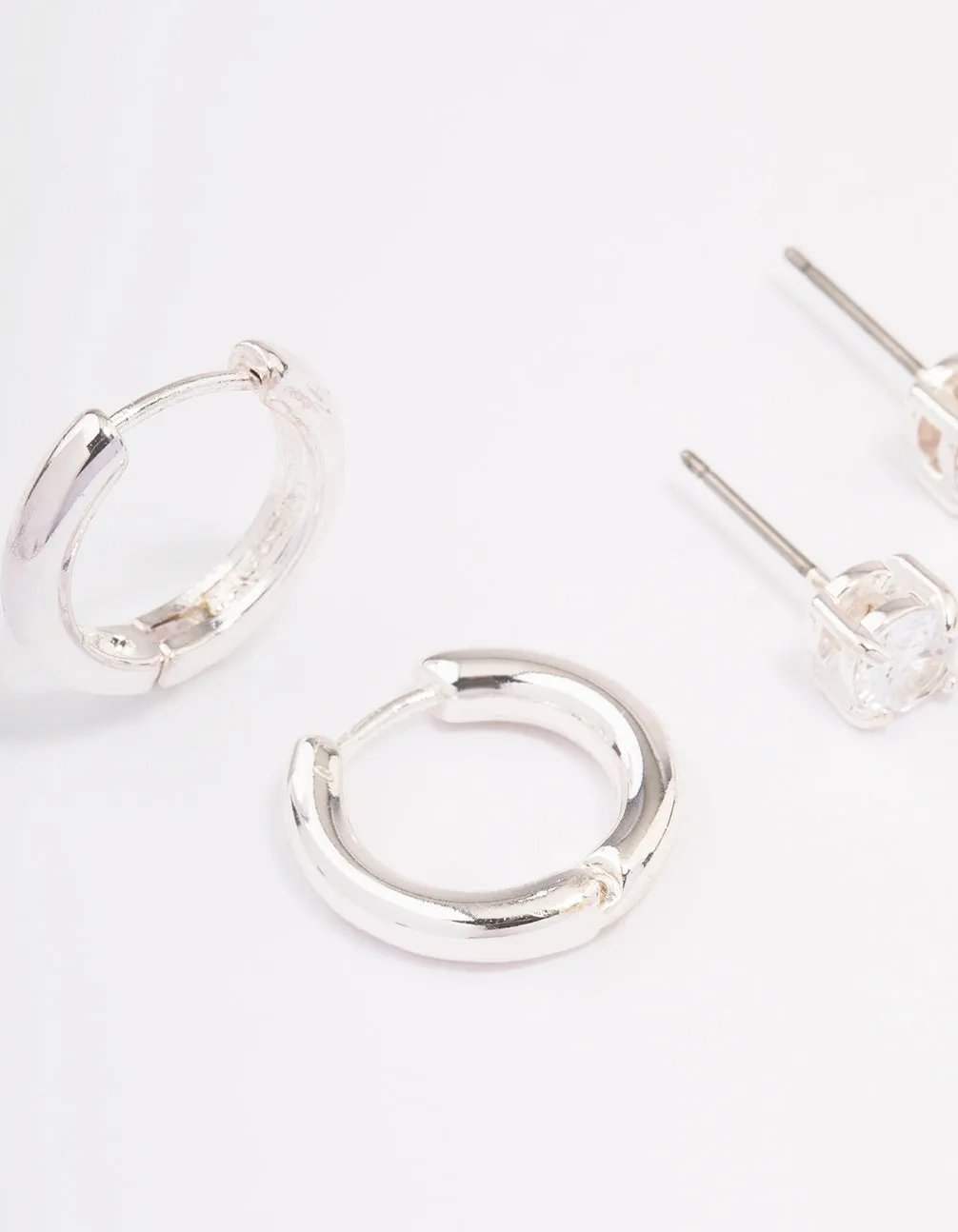 Silver Diamante Stud & Hoop Earring Pack sold by lovisa product image thumbnail 3