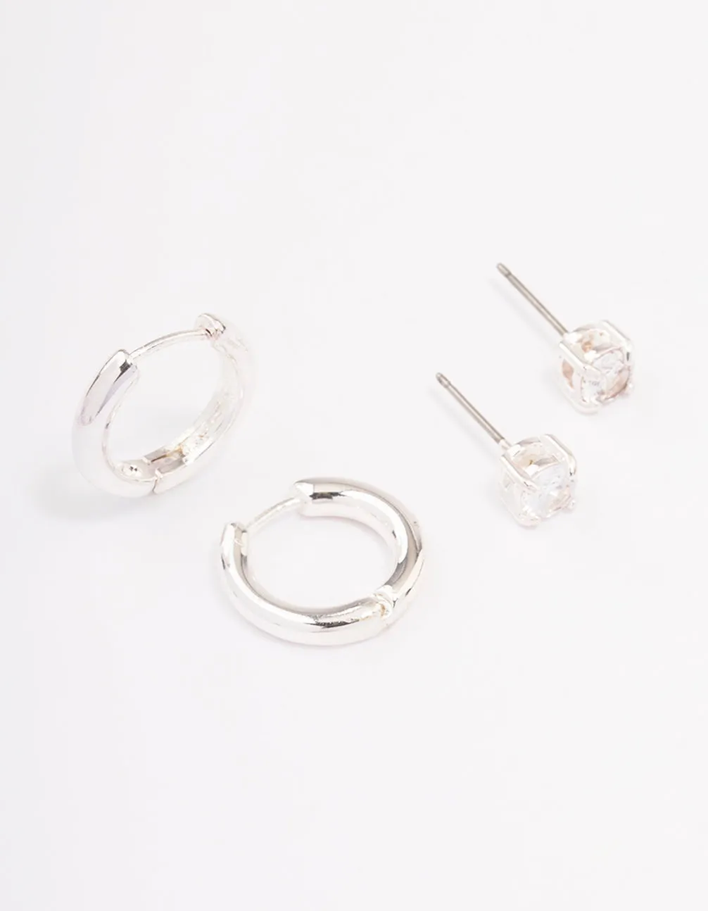 Silver Diamante Stud & Hoop Earring Pack sold by lovisa
