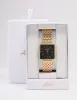 Gold & Black Medium Square Watch sold by lovisa