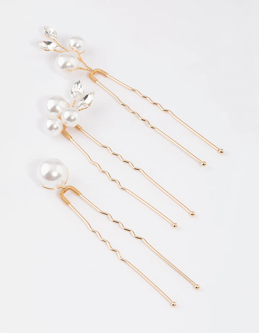 Gold Pearl Hair Pin Pack sold by lovisa