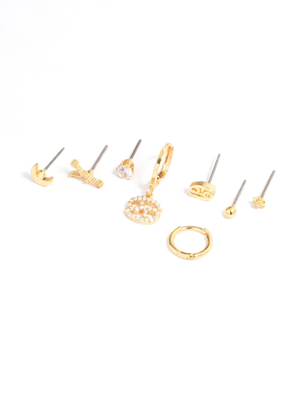 Gold Plated Cancer Star Sign Ear Stackers sold by lovisa