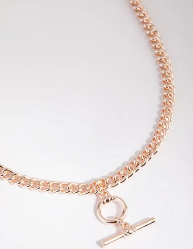 Rose Gold Bar & Circle Necklace sold by lovisa