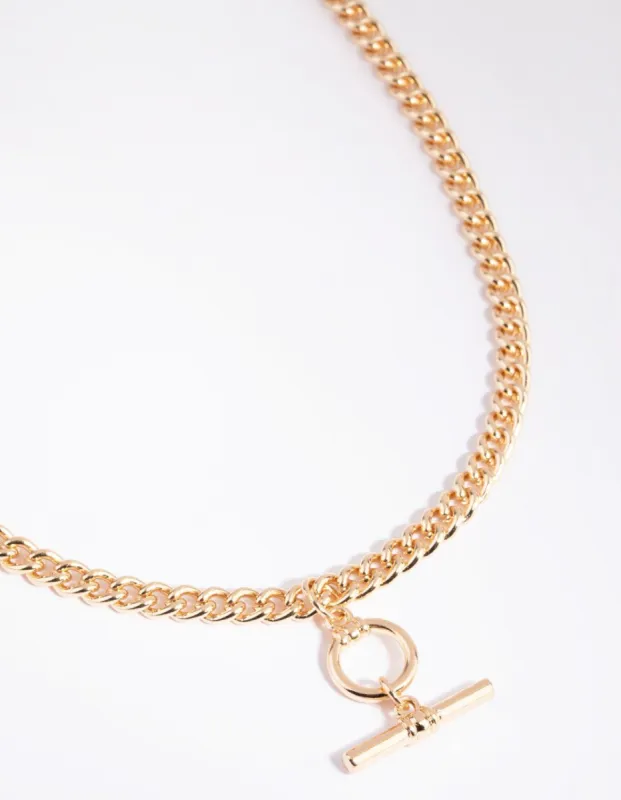 Gold Bar & Circle Necklace sold by lovisa
