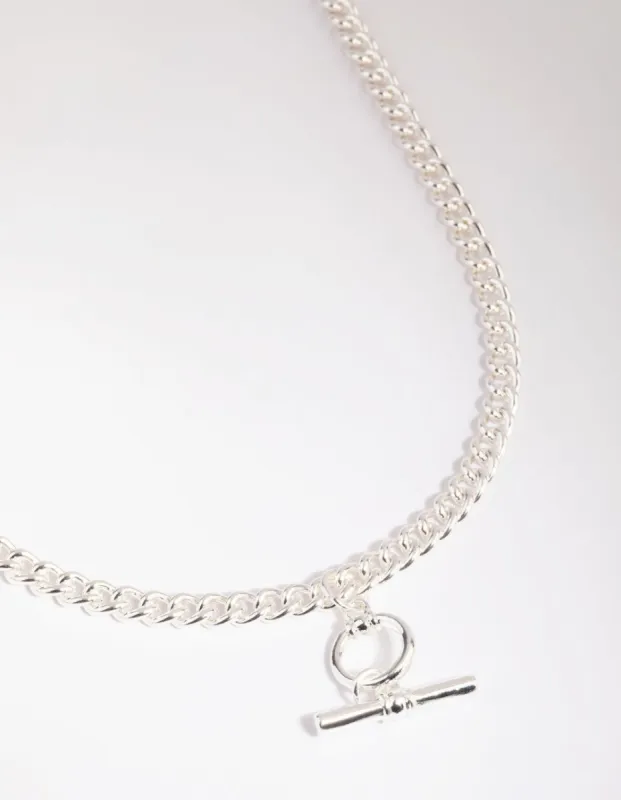 Silver Bar & Circle Necklace sold by lovisa