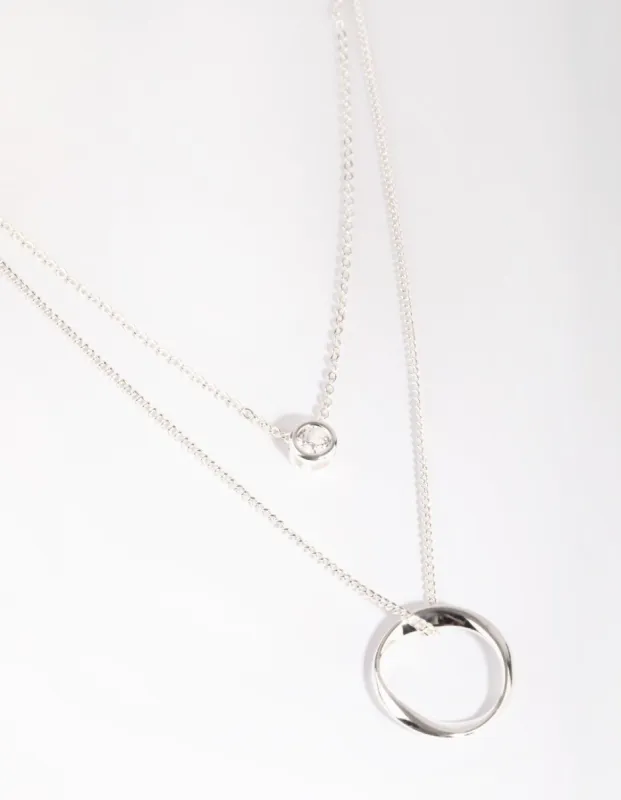 Silver Diamante Layered Necklace sold by lovisa