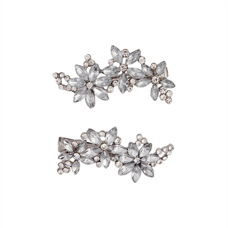 Multi Flower Diamante Clips sold by lovisa