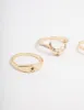 Gold Plated Celestial Pear Stacking Ring Pack sold by lovisa