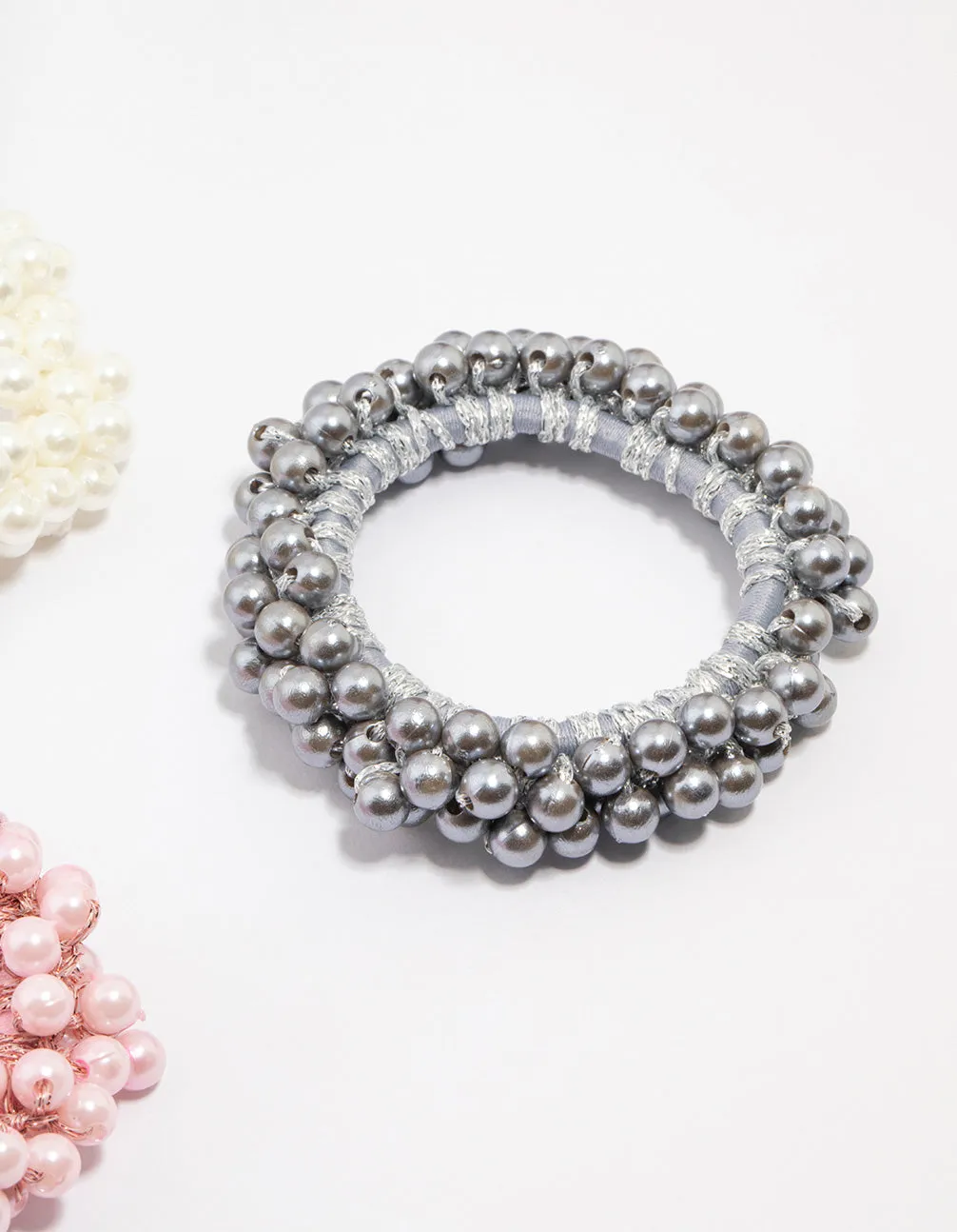 Beaded Pearl Cluster Hair Ties 3-Pack sold by lovisa product image thumbnail 3