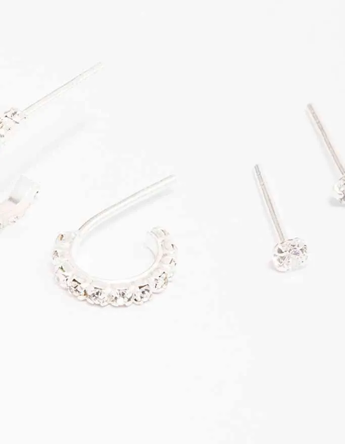Sterling Silver Cubic Zirconia Stud & Hoop Earring Pack sold by lovisa product image thumbnail 2