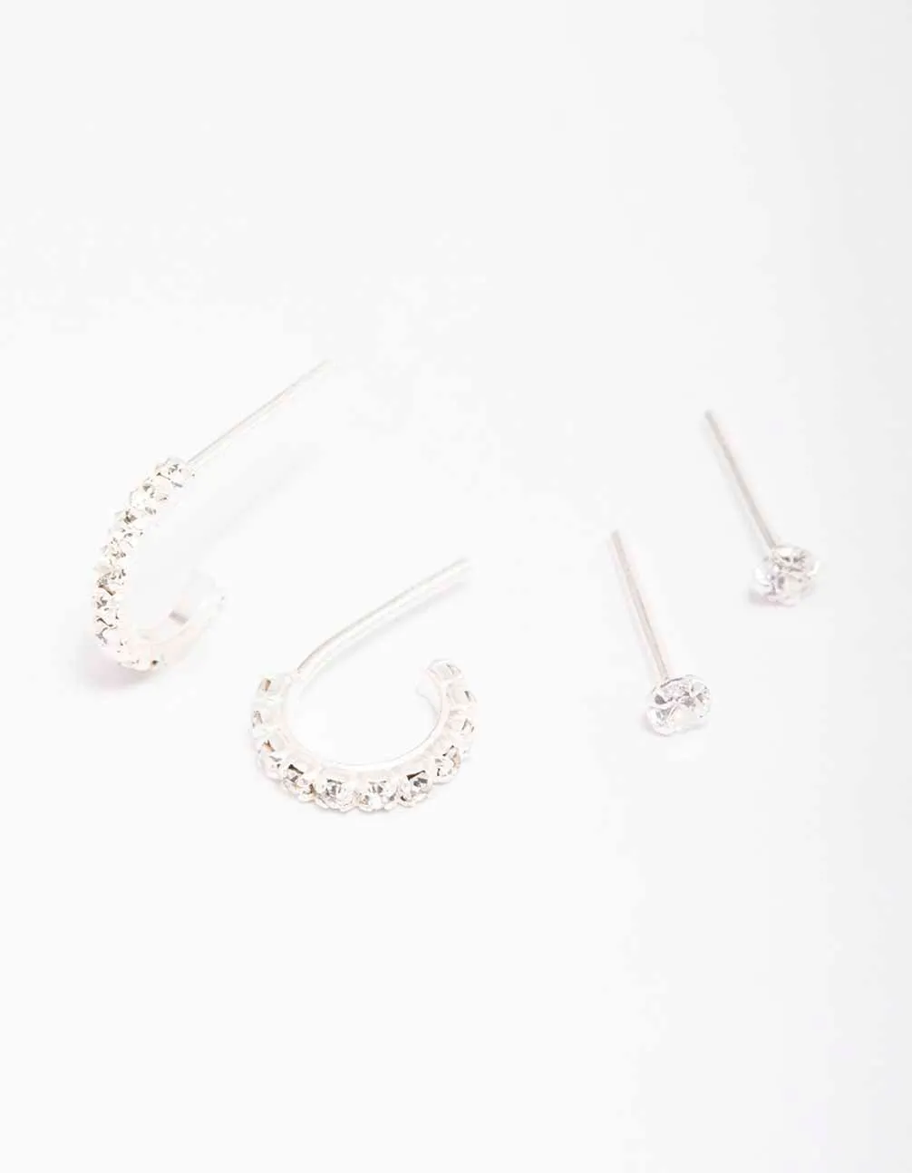 Sterling Silver Cubic Zirconia Stud & Hoop Earring Pack sold by lovisa