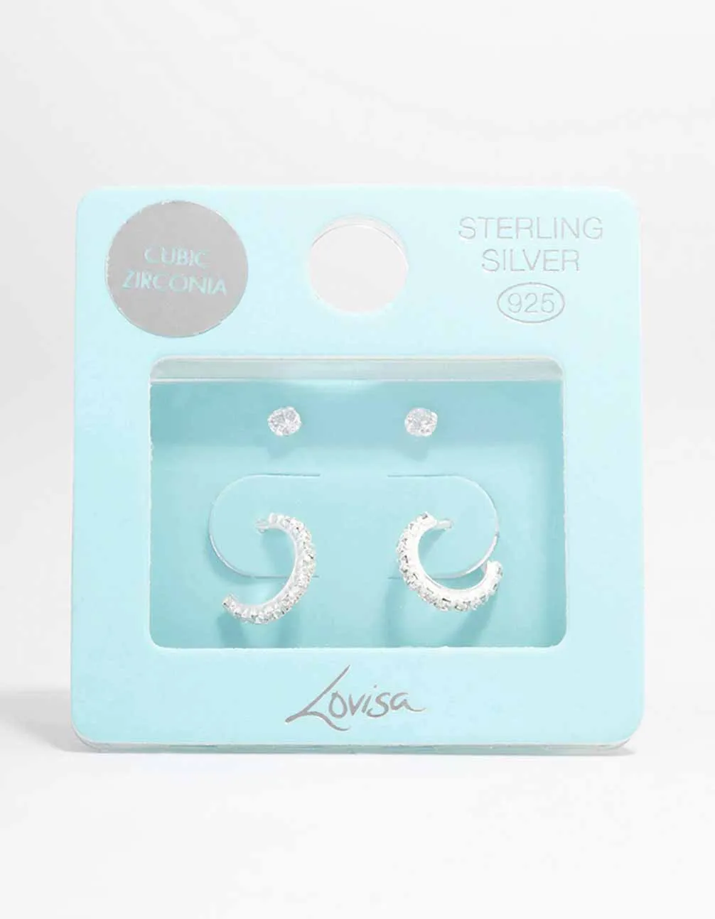 Sterling Silver Cubic Zirconia Stud & Hoop Earring Pack sold by lovisa product image thumbnail 3