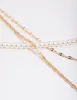 Gold Pearly Mix Chain 3 Row Necklace sold by lovisa