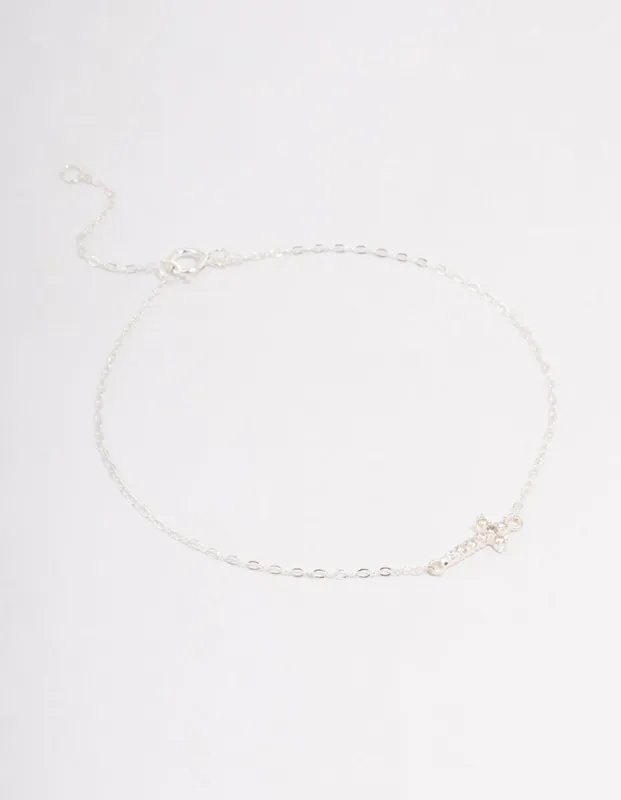 Sterling Silver Horizon Cross Bracelet sold by lovisa