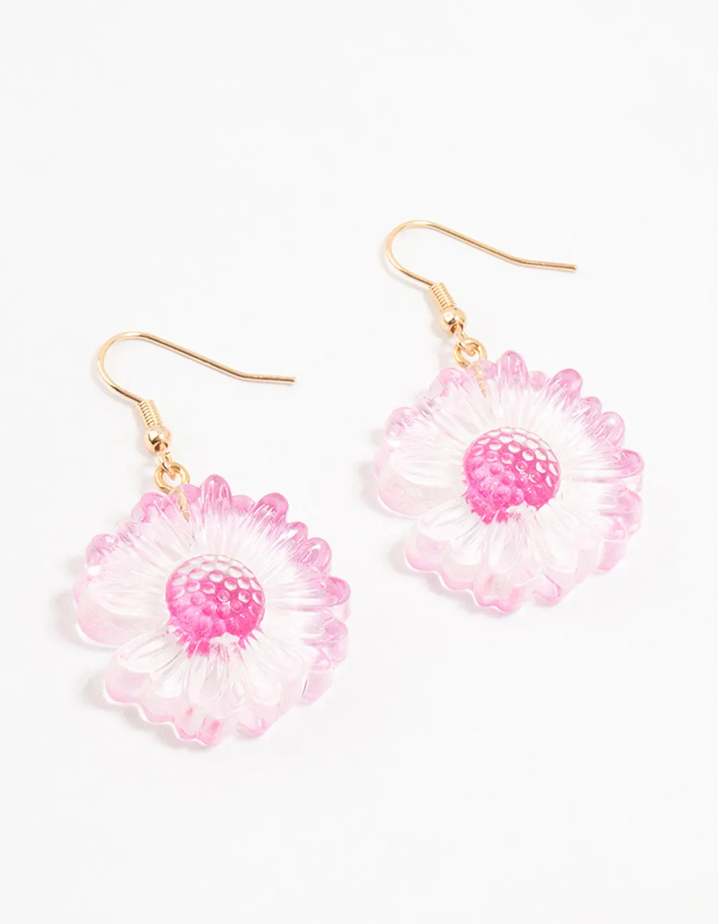 Pink Acrylic Bubble Daisy Drop Earrings sold by lovisa