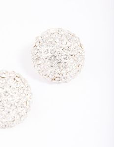 Silver Statement Diamante Dome Stud Earrings sold by lovisa