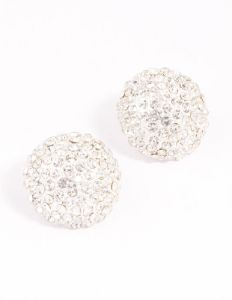 Silver Statement Diamante Dome Stud Earrings sold by lovisa