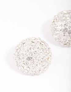 Silver Statement Diamante Dome Stud Earrings sold by lovisa