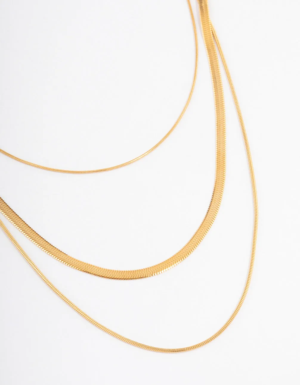 Gold Plated Max Width Snake Layered Necklace sold by lovisa