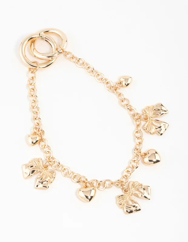 Gold Bow Charm Keychain sold by lovisa