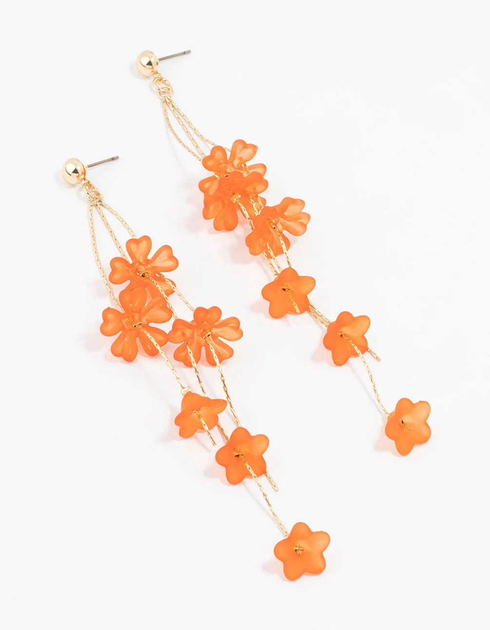 Gold Orange Petal Drop Earrings sold by lovisa
