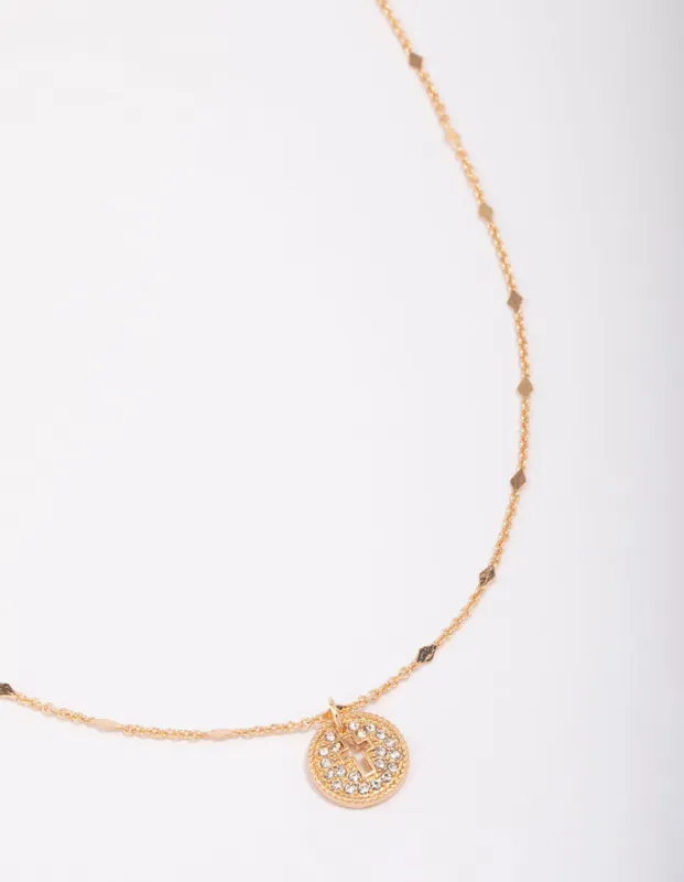 Gold Cross Medallion Pendant Necklace sold by lovisa