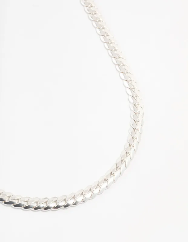 Silver Plated Flat Curb Chain Necklace sold by lovisa