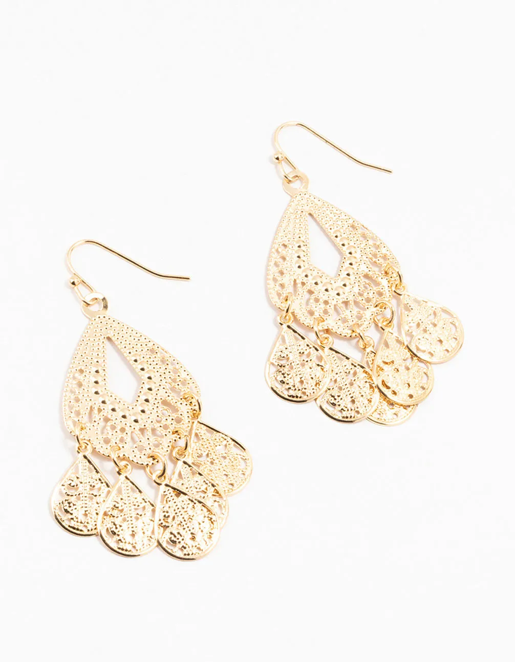 Gold Teardrop Dreamcatcher Drop Earrings sold by lovisa