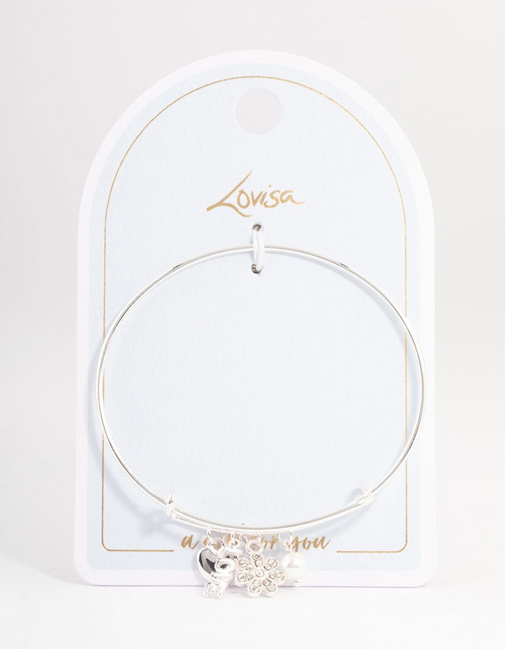 Silver Love Mix Charm Bangle sold by lovisa product image thumbnail 2