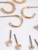 Gold Pearl Stud & Huggie Hoop Earring 8-Pack sold by lovisa