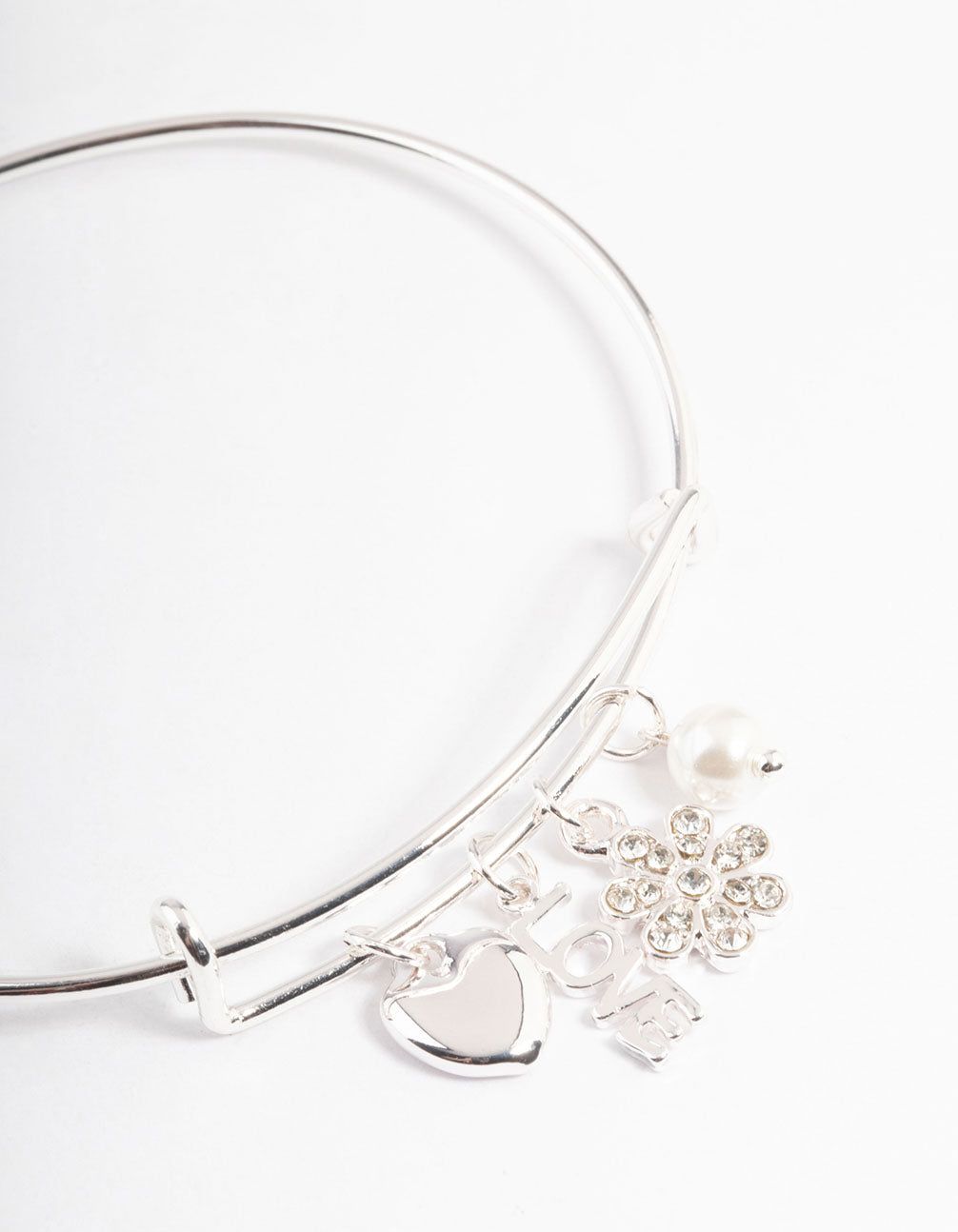 Silver Love Mix Charm Bangle sold by lovisa product image thumbnail 3
