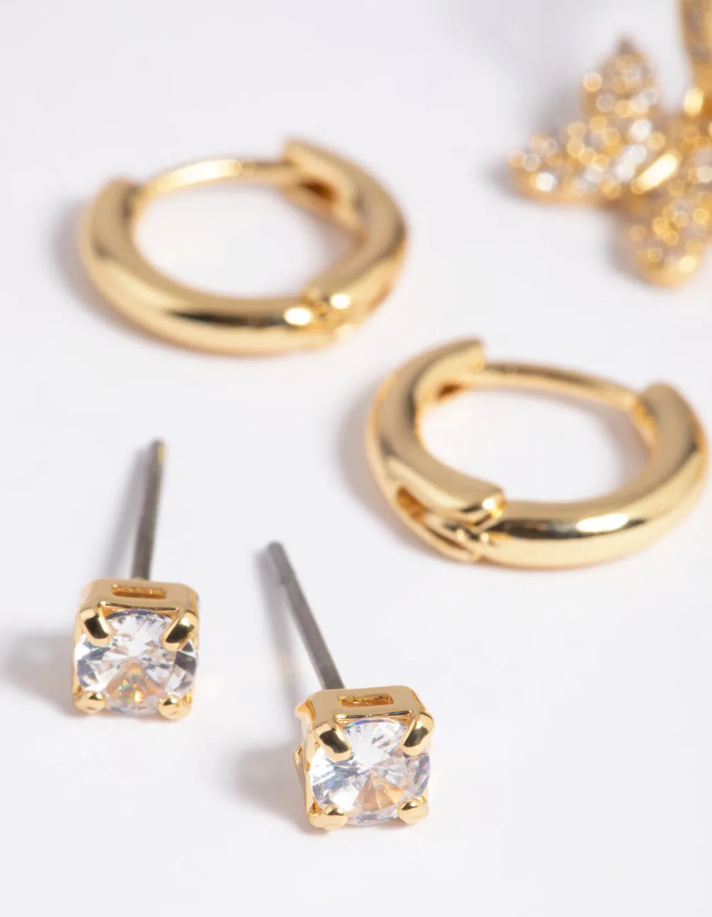 Gold Plated Cubic Zirconia Butterfly Earring Stack 6-Pack sold by lovisa product image thumbnail 3