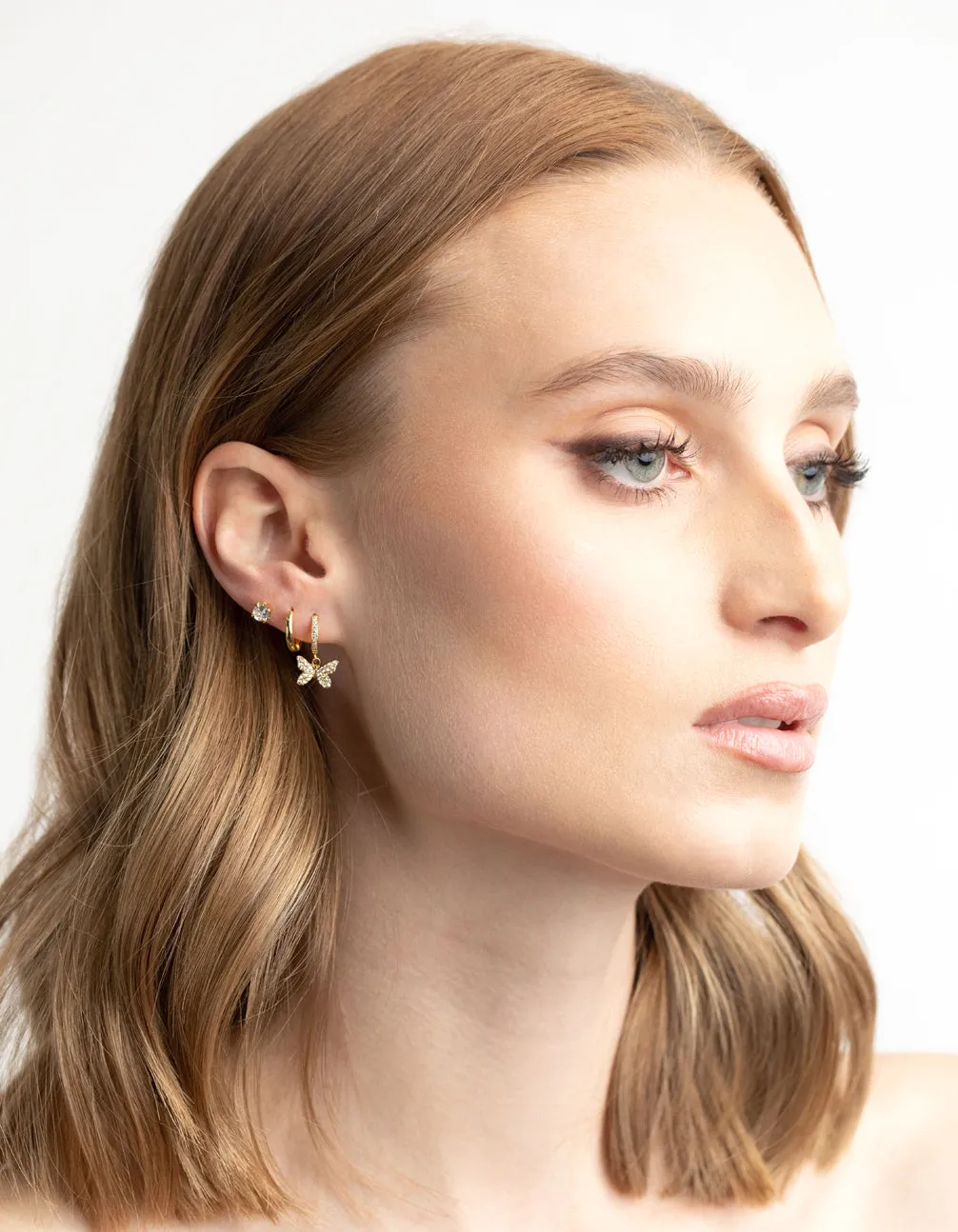 Gold Plated Cubic Zirconia Butterfly Earring Stack 6-Pack sold by lovisa product image thumbnail 4