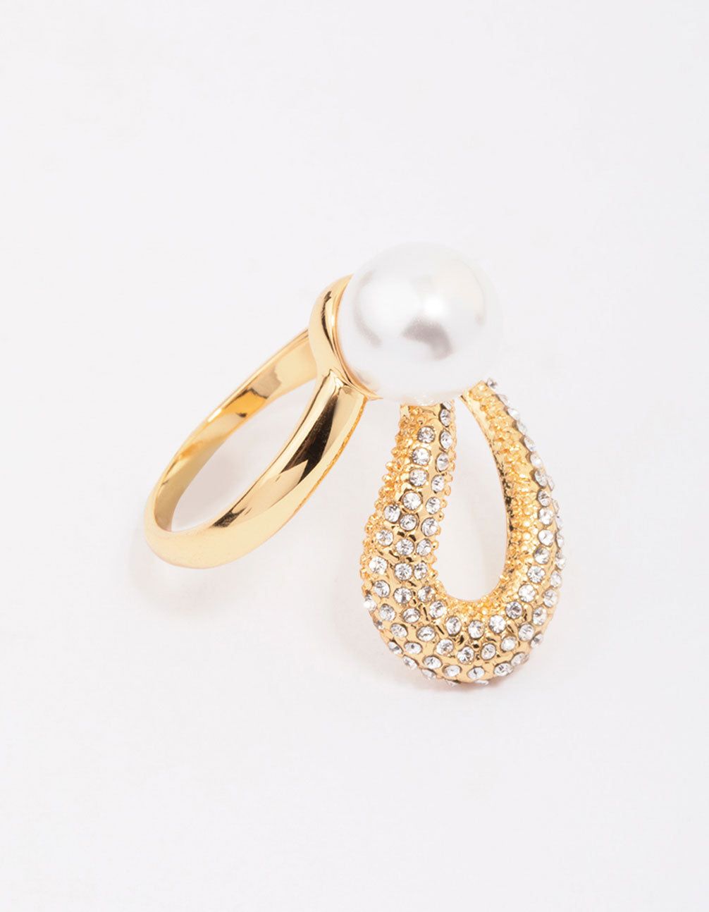 Gold Plated Pave Pearl Cocktail Ring sold by lovisa product image thumbnail 5