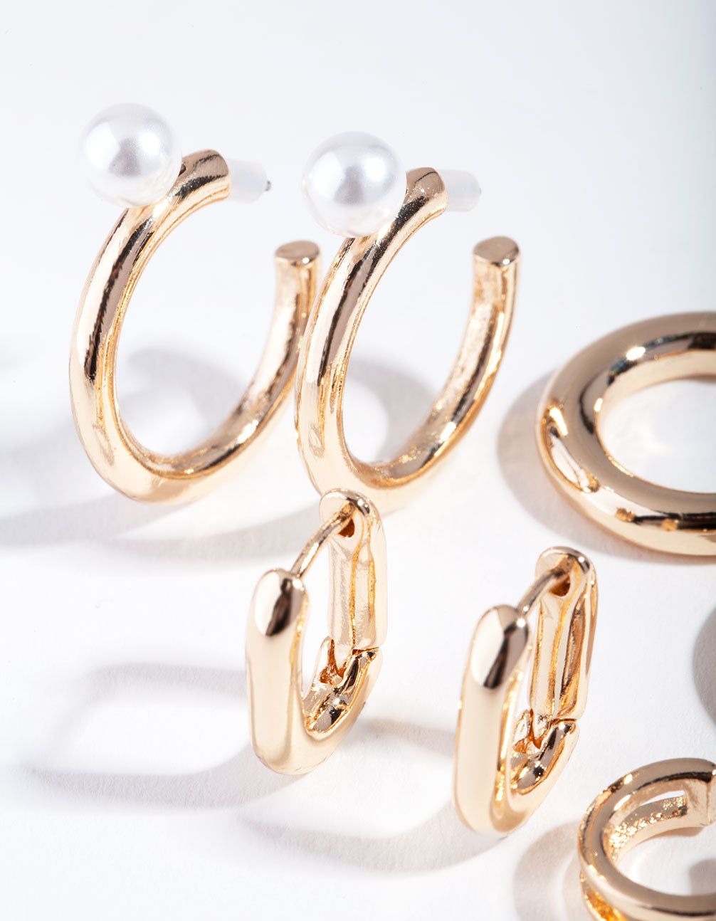 Gold Pearl D-Hoop Earring Pack sold by lovisa product image thumbnail 2