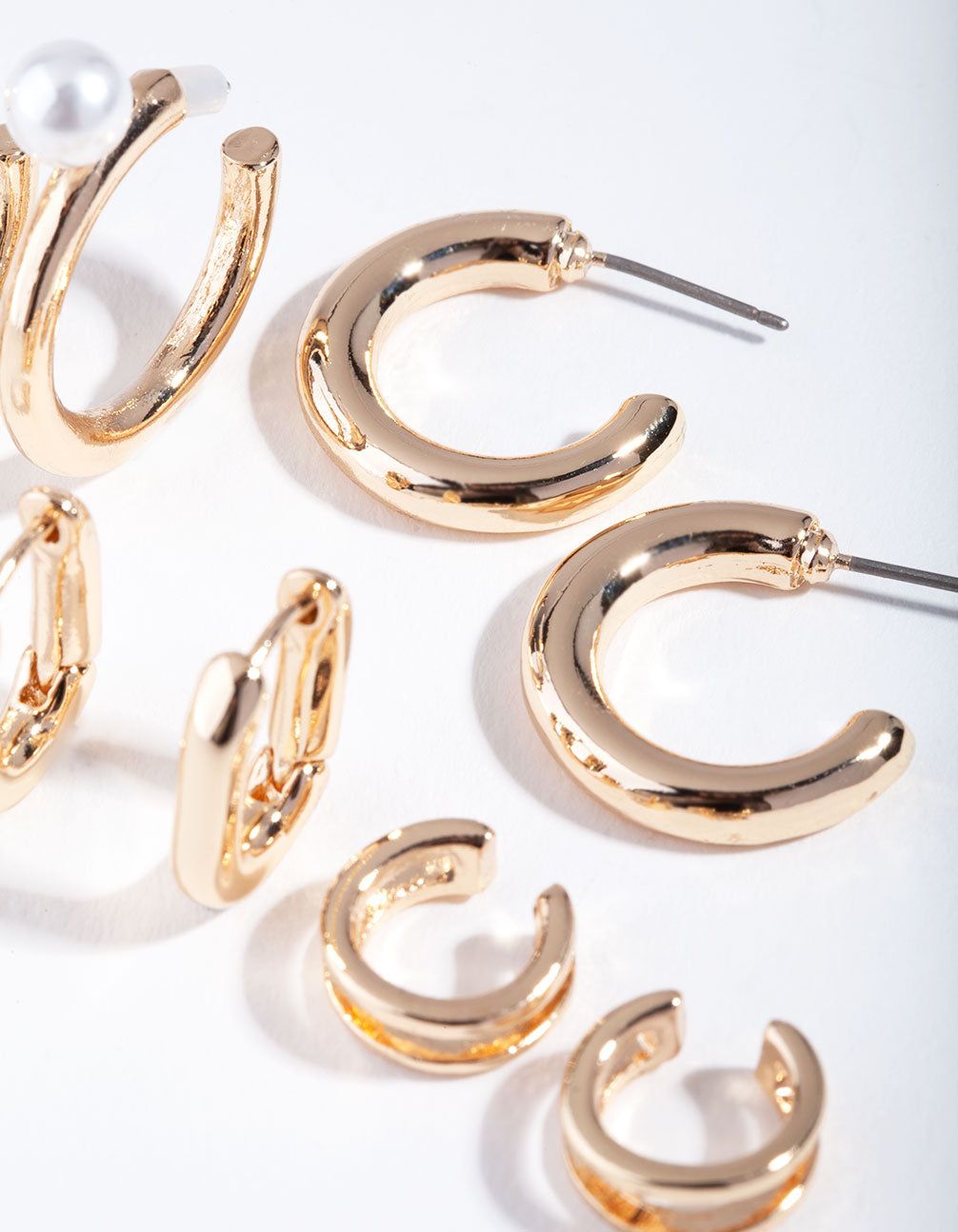Gold Pearl D-Hoop Earring Pack sold by lovisa product image thumbnail 3