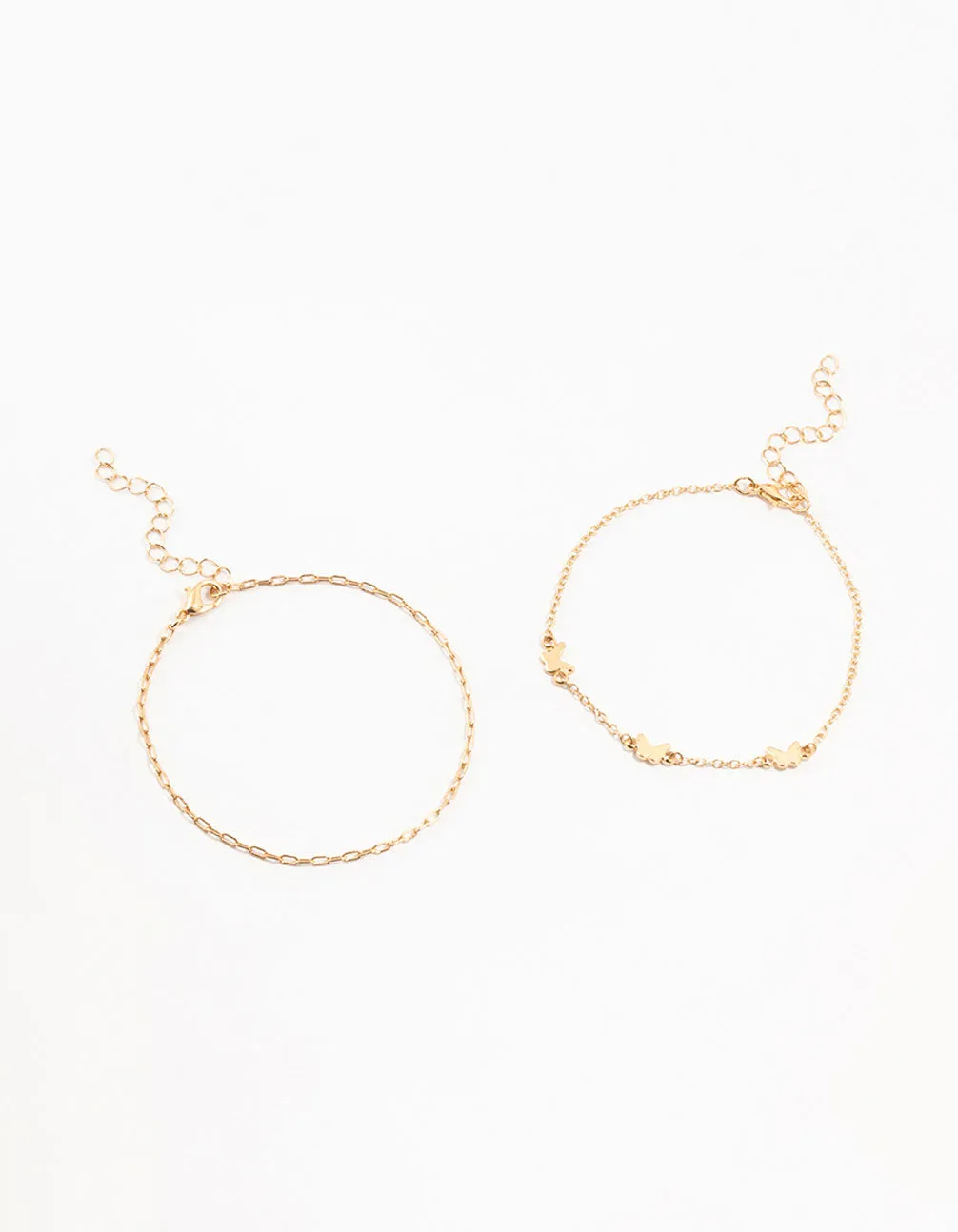 Gold Station Butterfly Anklets 4-Pack sold by lovisa