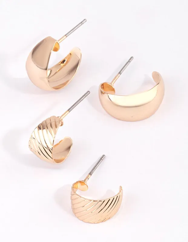 Gold Mini Hoop Earring Set sold by lovisa