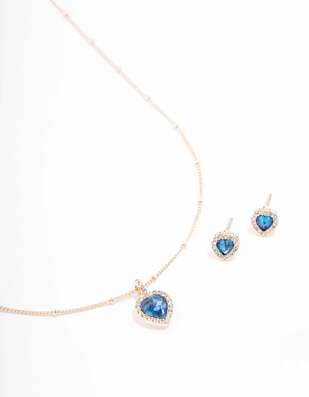 Rose Gold Heart Halo Jewellery Set sold by lovisa