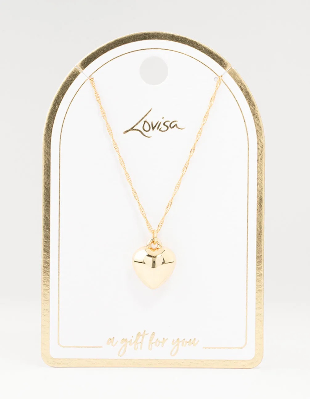 Gold Plated Heart Necklace sold by lovisa