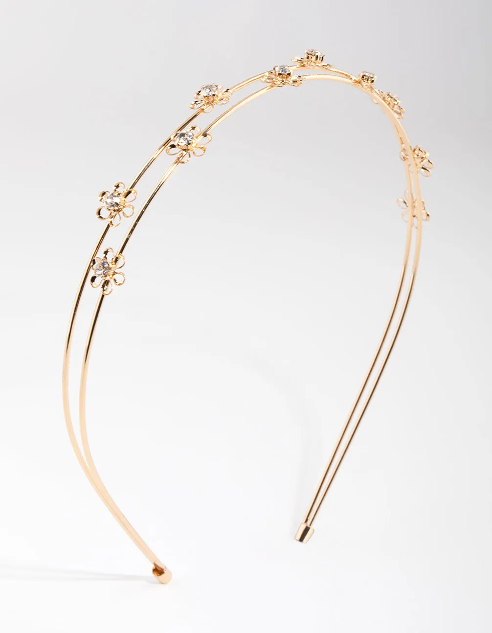 Gold Micro Flower Double Headband sold by lovisa