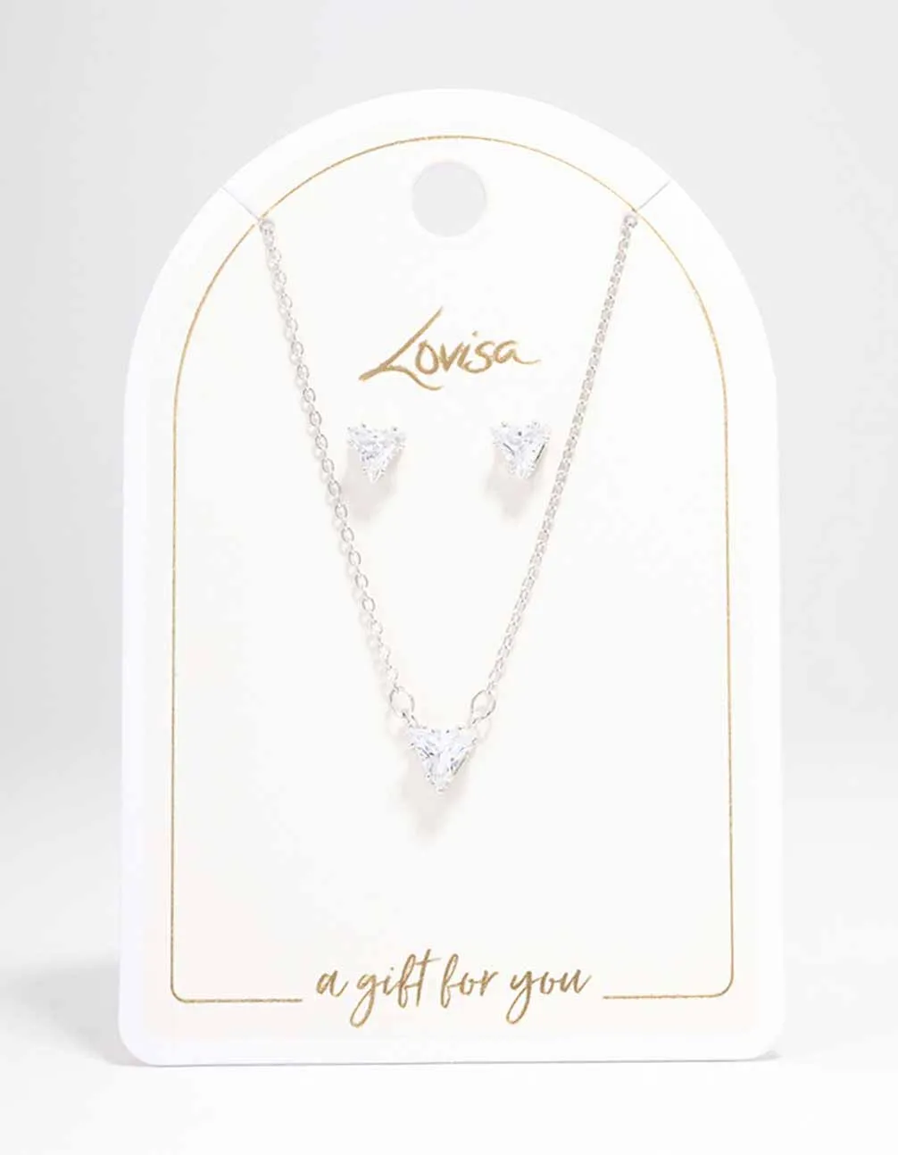 Silver Triangular Diamante Necklace & Earring Jewellery Set sold by lovisa product image thumbnail 3