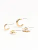 Mixed Metals Silver & Gold Plated Huggie Hoop Earrings 2-Pack sold by lovisa