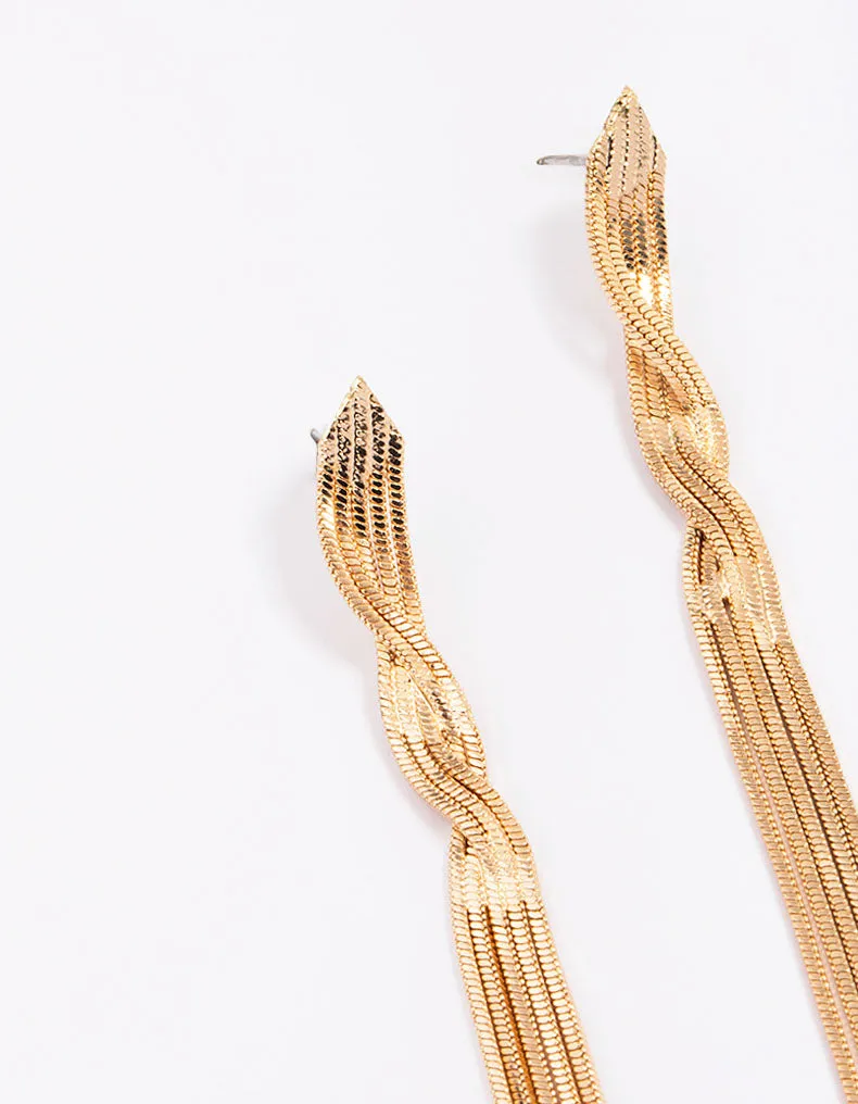 Gold Twisted Cupchain Drop Earrings sold by lovisa product image thumbnail 2