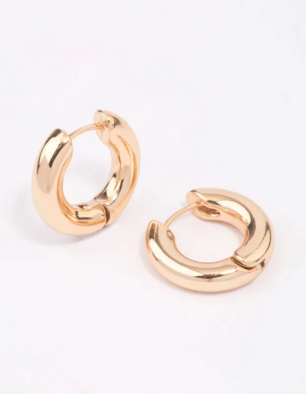 Gold Plain Clicker Hoop Earrings sold by lovisa