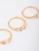 Gold Plated Butterfly Stacking Ring 3-Pack sold by lovisa
