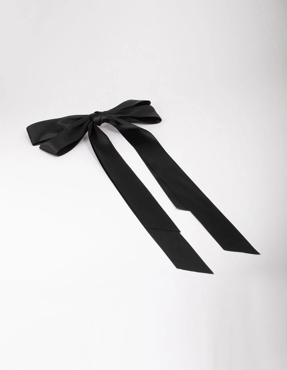 Black Fabric Oversized Ribbon Hair Bow Clip sold by lovisa
