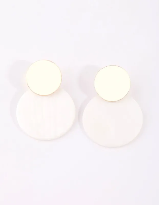 Gold Wave & Shell Disc Drop Earrings sold by lovisa