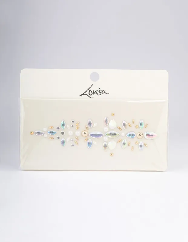 Gold & Silver Pearl Stick On Hair Gems sold by lovisa