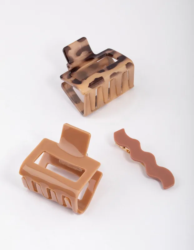 Acrylic Squiggle Claw Clip Pack sold by lovisa